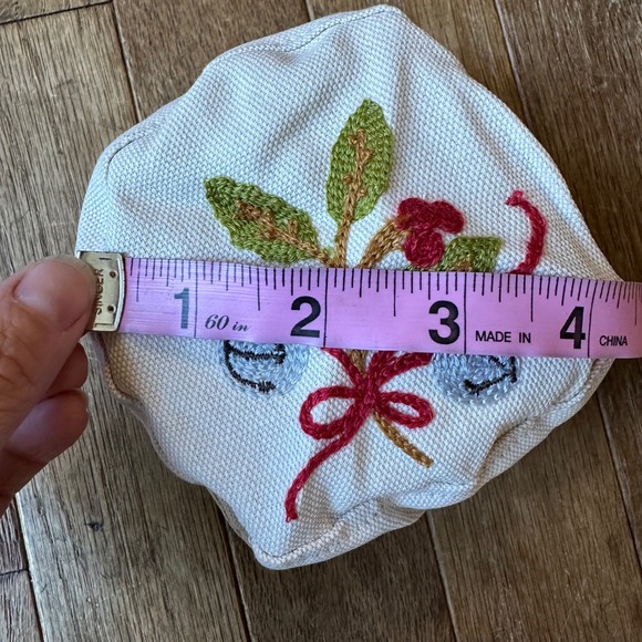 Longaberger 2012 Tree Trimming Little Drum Ornament Flax Fabric New in Bag - Picture 4 of 5